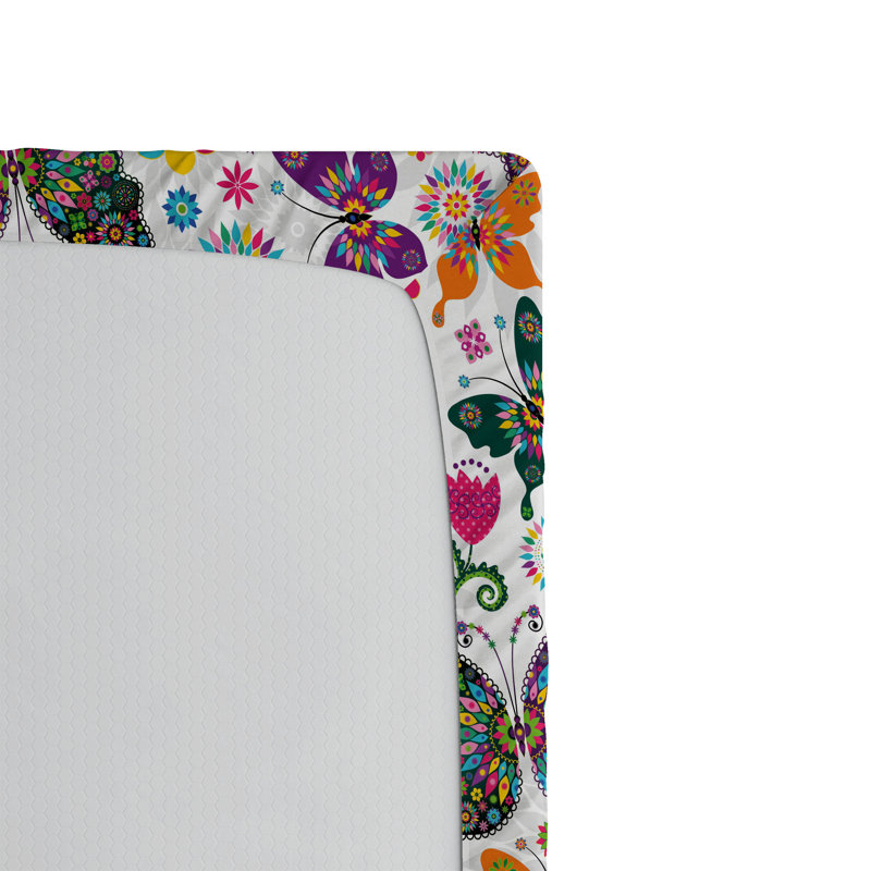 Drap-housse Ambesonne, paquet de 2, Drap-housse grand, Rose / mauve / orange floral