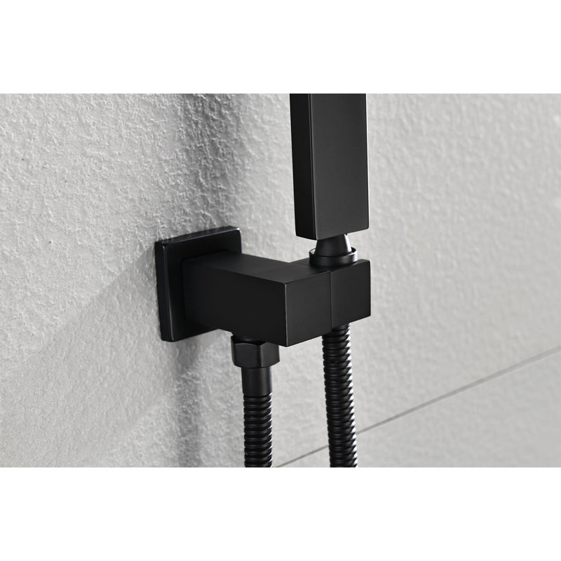 12" Rain Shower - Enhanced Showering Comfort Matte Black Ceiling Mount, Brass & Sus304 Stainless, Easy Installation,