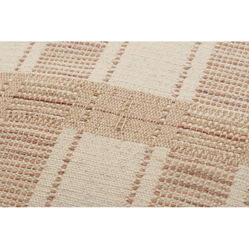 Cream and Multi Striped Cotton 22" Throw Pillow Cover