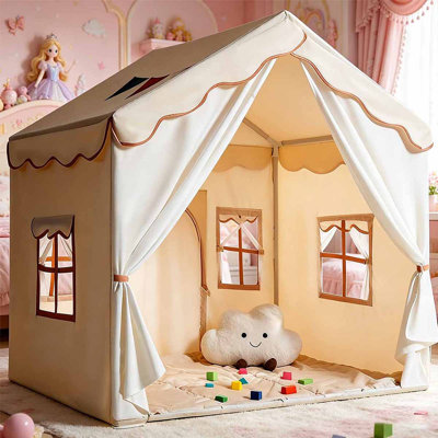 2-in-1 Kids Play Tent, Indoor Tent with Double Doors
