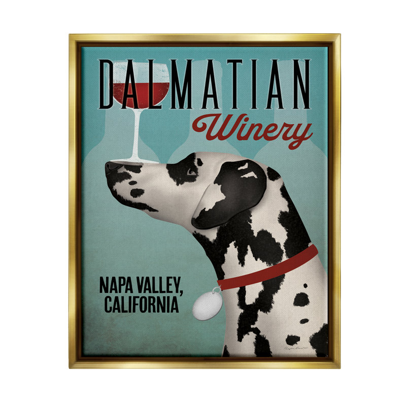 "Dalmatian Vintage", impression encadrée sur bois, H 14 po x l 11 po x P 1,5 po, Giclée encadrée noir minuit
