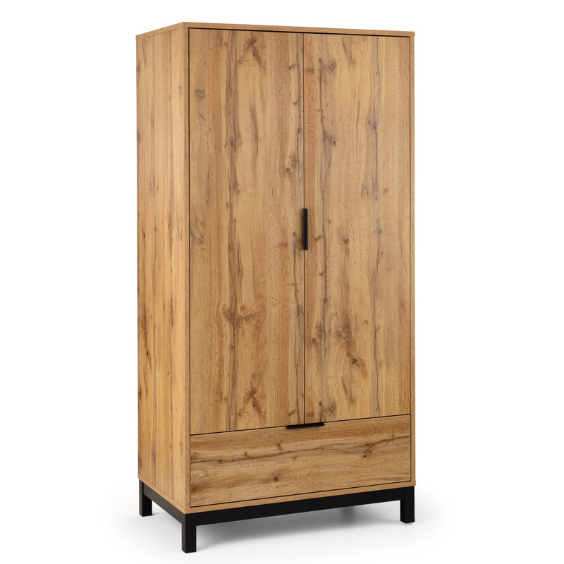 Yonkers 2 Door Manufactured Wood Wardrobe, Oak