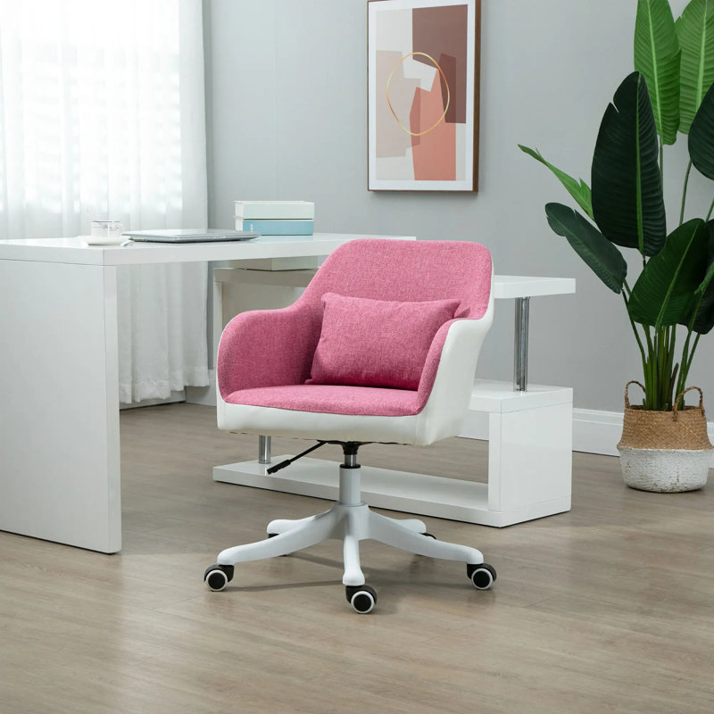 Chaise de travail, Rose / blanc, Blanc