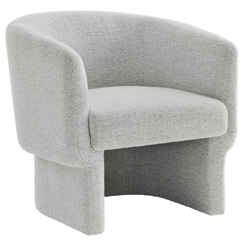 Fauteuil d'appoint rembourré en tissu Greer Boucle, Tissu de papier journal