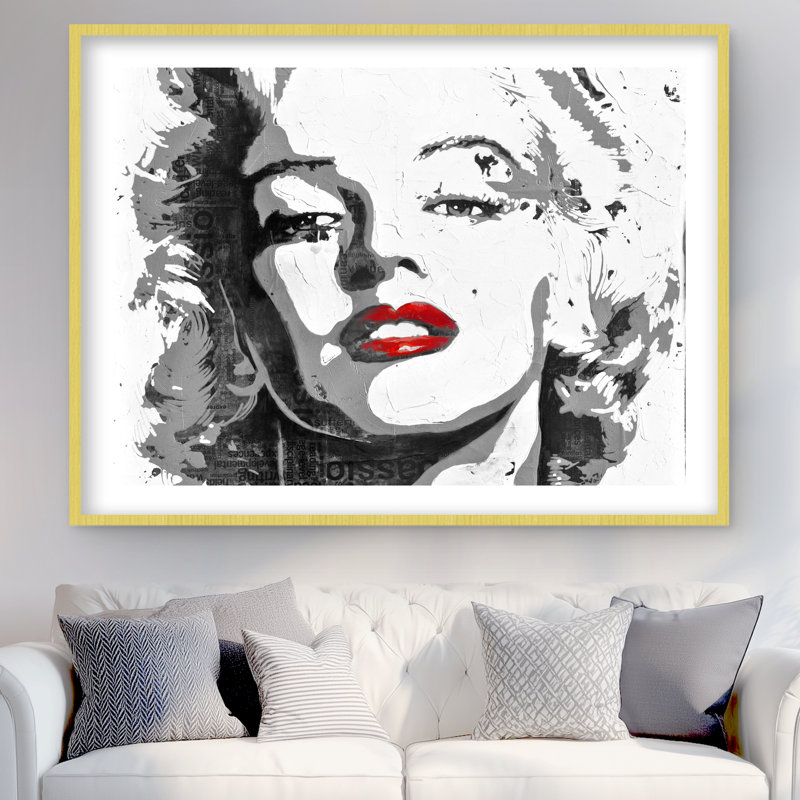 Marilyn Monroe, reproduction encadrée avec passe-partout | Décoration figurative femme