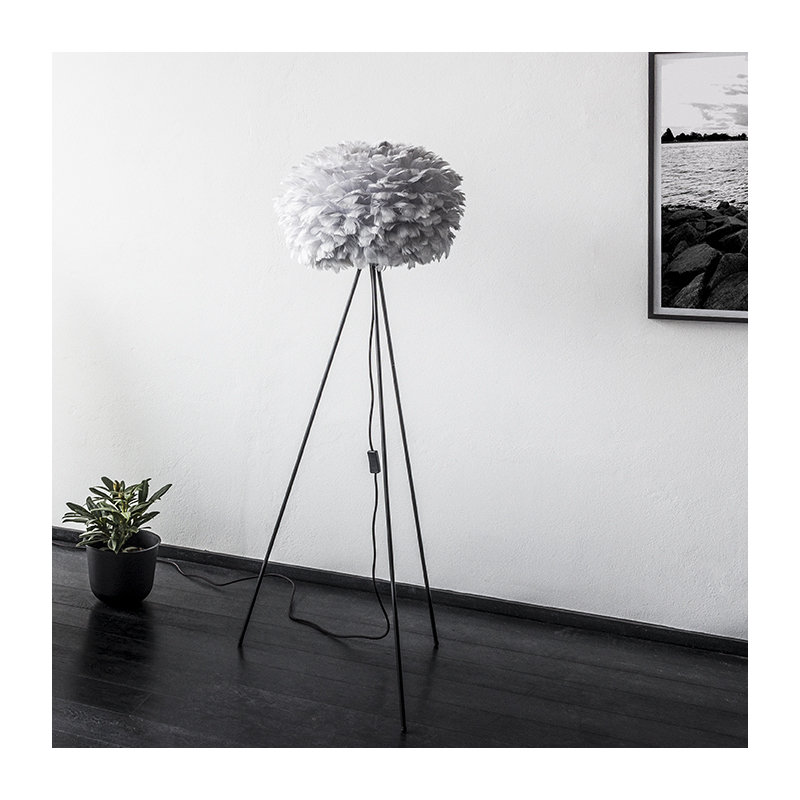 Lampe trépied 59 "Eos, Noir, Gris, H 63 po