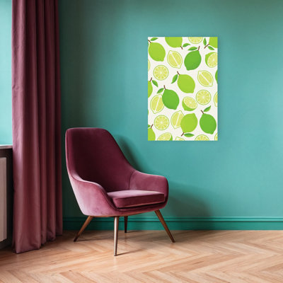 Fresh Lime Pattern Vibrant Fruit Summer Wall Art