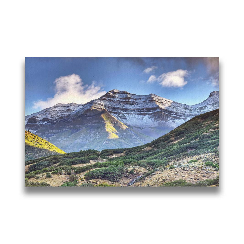«First Snow Timpanogos» par Scott Barlow. Toile giclée sur toile, Toile tendue, Ne s’applique pas, H 30 po x l 45 po