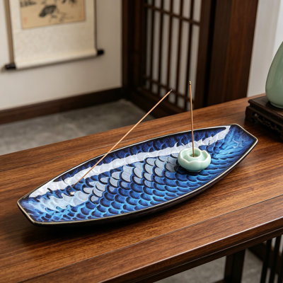 Large Ceramic Decorative Tray And Serving Platter, Boat Shaped Centerpiece Bowl For Home Decor, Sushi, Fruits, And Desserts