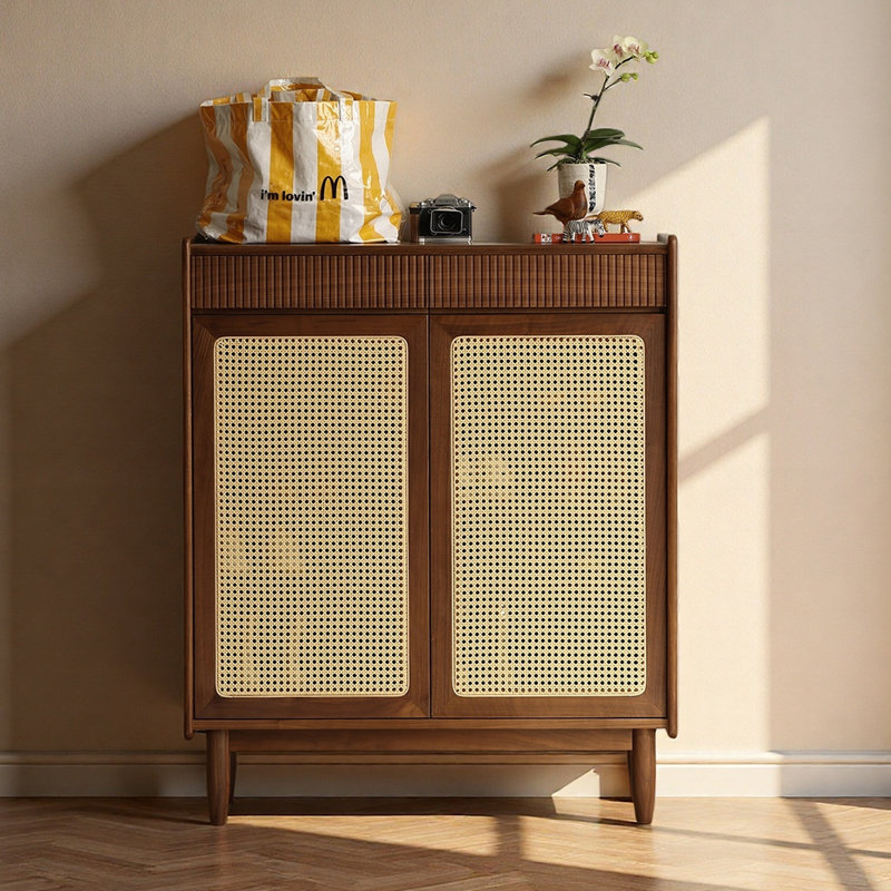 Armoire à chaussures en bois massif de style américain