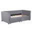 Twin Size Upholstered Daybed With Ergonomic Design Backrest And 2 Drawers-585259483