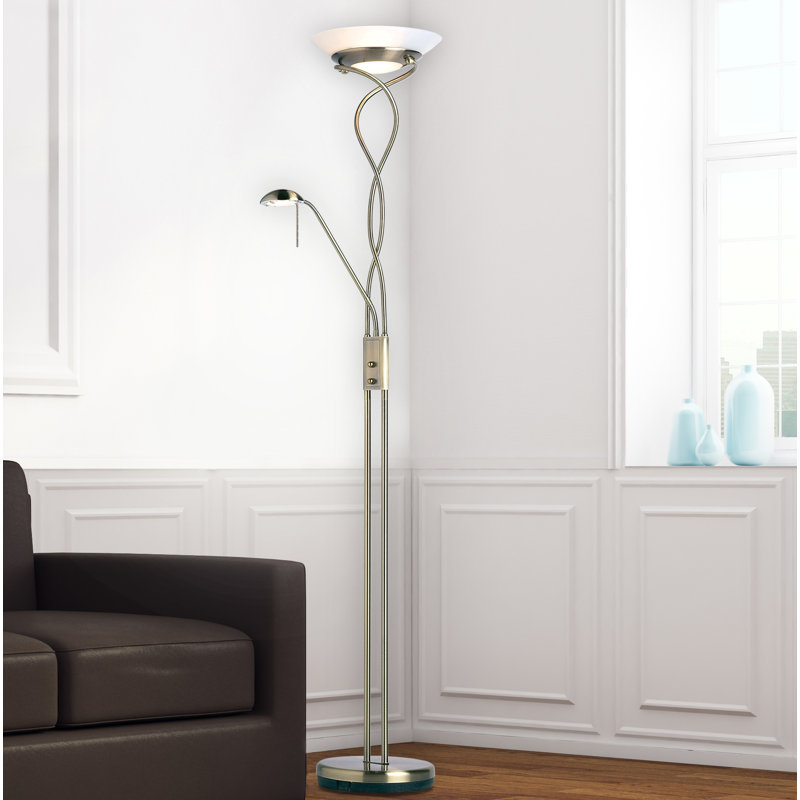 Gabriela 182cm Torchiere Floor Lamp, Antique Brass
