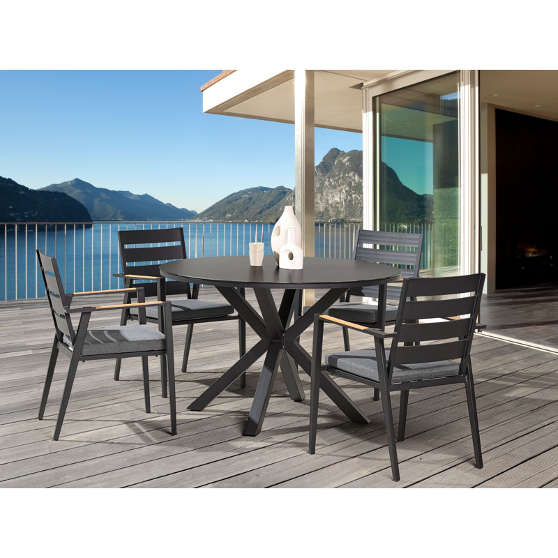 Deontae Round Metal Outdoor Dining Table , 120cm cm W 120cm cm D