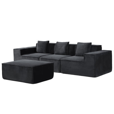 Compression 112.1'' L shape modular sectional sofa
