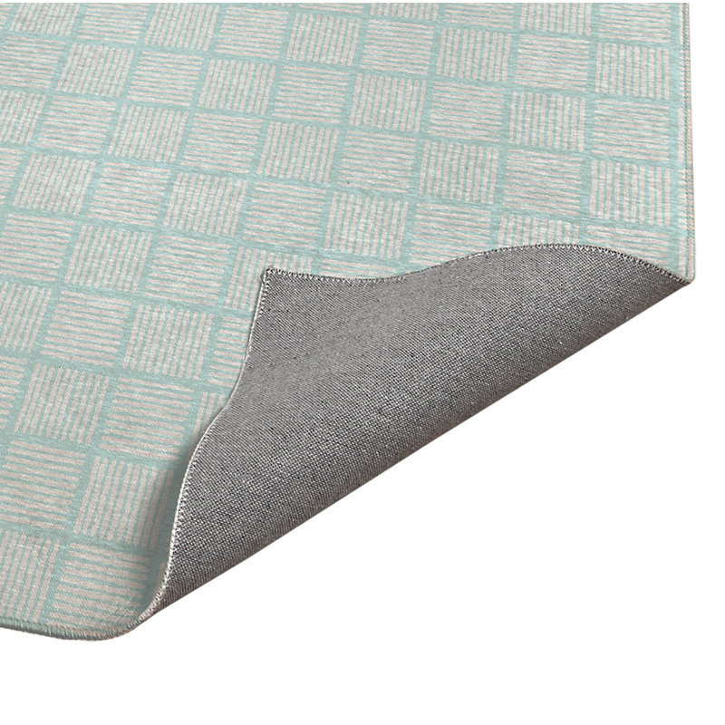 Tapis de cuisine léger antidérapant Tally Blocks, Rectangulaire 3 pi x 5 pi, Bleu clair