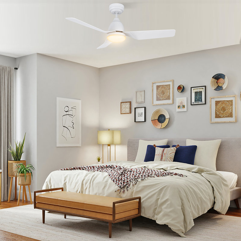 Silas 44'''' Smart Ceiling Fan With Remote, Light Kit IncludedWorks With Google Assistant And Amazon Alexa,Siri Shortcut.