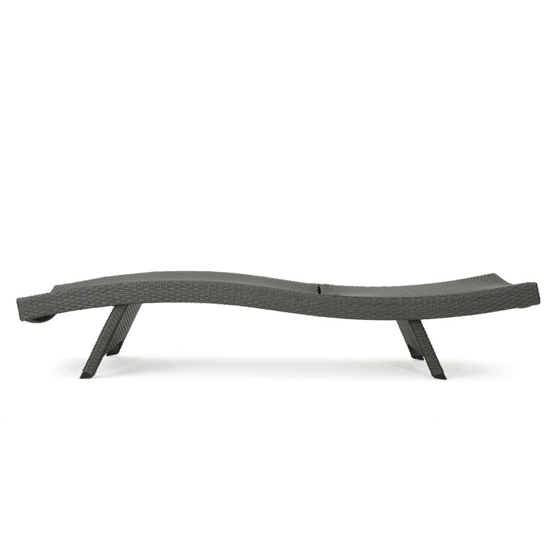 Chaise longue en osier Salem, Gris