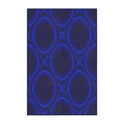 Tapis de zone indigo à motifs