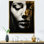 Glam, sensualité, portrait de femme, noir et or I