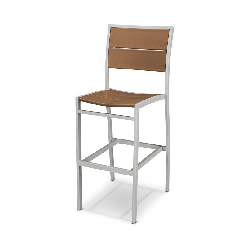 Chaise d'appoint de bar POLYWOOD Surf City, Argent texturé / Cabane