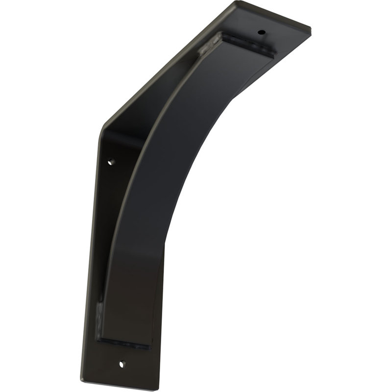 Support en acier thermolaqué noir l 3 po x P 12 po x H 12 po, 12" H x 3" W x 12" D, Noir thermolaqué