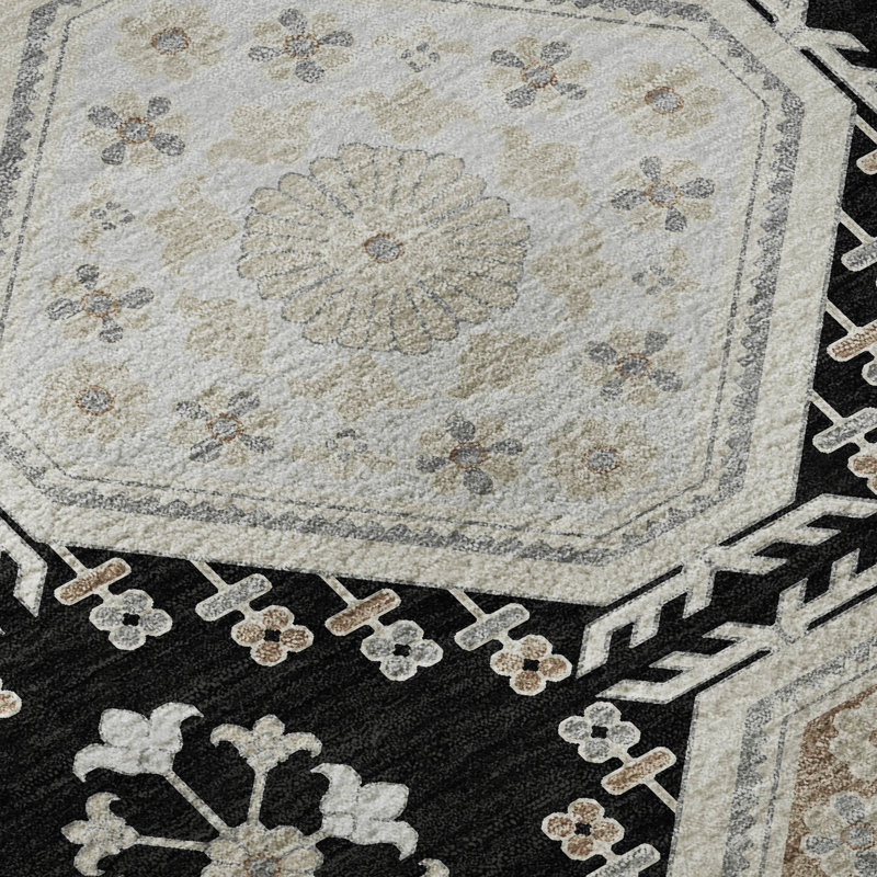 Premium Machine Washable Sykora AMF1442 Formal Rug, Rectangle 8' x 10'