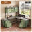 Farmhouse L Shaped Office Desk With 6 Drawer, Reversible Computer Corner Desk-1806513403