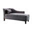 Méridienne de style transitionnel en mélange de lin gris 1pc avec détails cloutés, oreiller et finition cerisier foncé, l 61 po x P 25 po x H 31 1/2 po, oreiller moderne de style contemporain pour le salon, style, structure