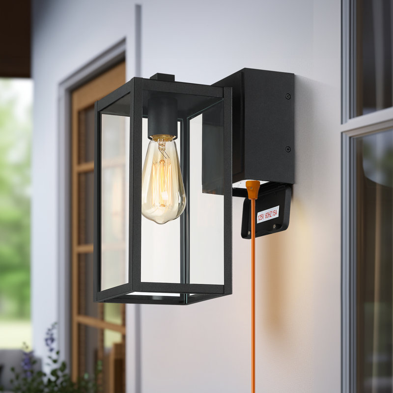 Iron Wall Light with GFCI Outlets