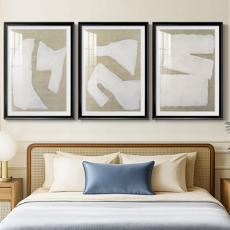 Lin Wabi Sabi I - reproduction sur mesure encadrée de qualité supérieure - 3 pièces, H 15 po x l 19 po, Noir