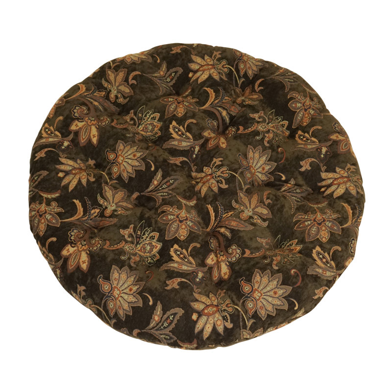 Sigretto Outdoor Papasan Seat Cushion, 48" W x 48" D, Brown Floral