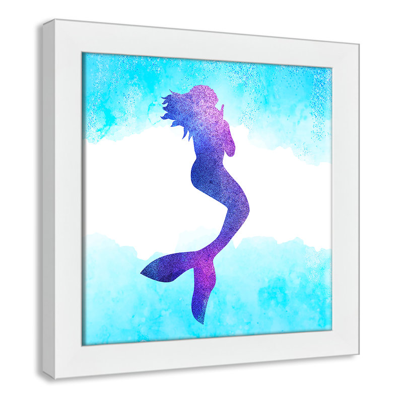 Toujours être un sirène 1, H 12 po x l 12 po x P 0,63 po, Cadre blanc