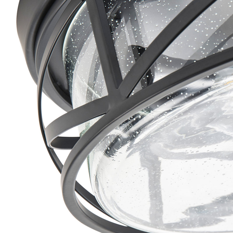 2-Lamp Circular Clear Glass Adjustable Iron Ceiling Light