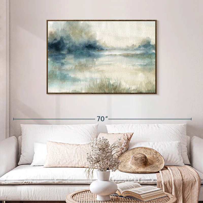 Still Still Waters II, Cadre flottant noyer, 43 po x 29 po