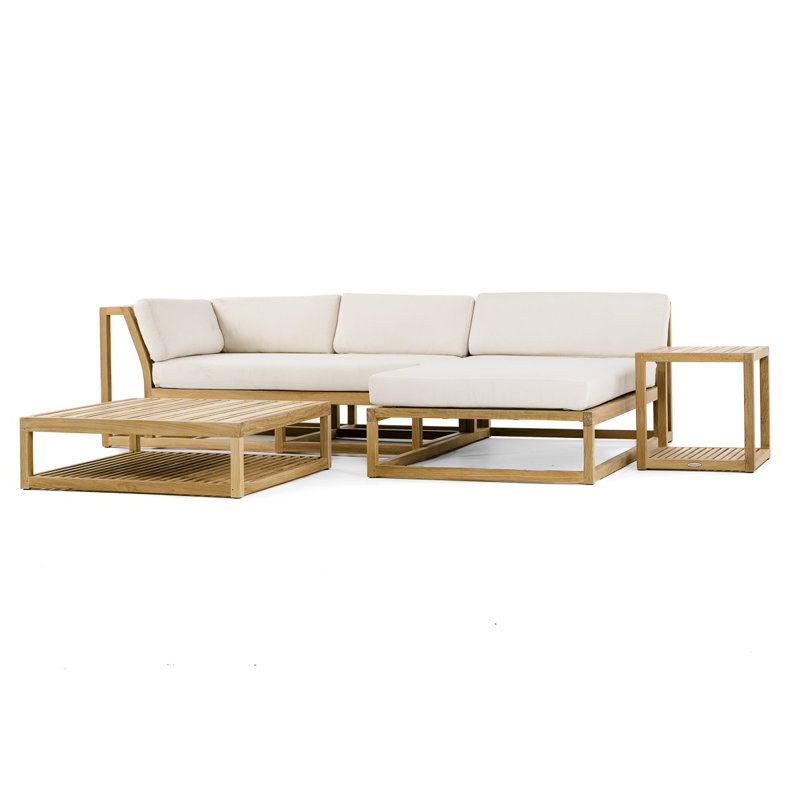 Ensemble de conversation modulaire 4 pièces avec coussins Sunbrella