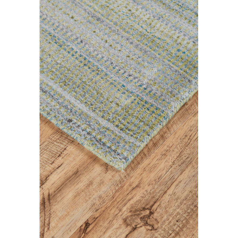 Tapis de la zone verte en laine touffeté à la main Ewell, Rectangle 5 pi x 8 pi