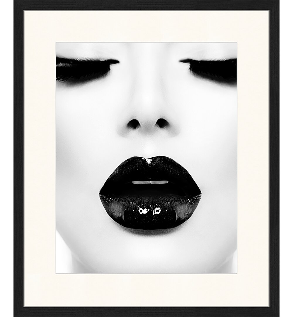 Gerahmtes Poster Schwarze Lippen