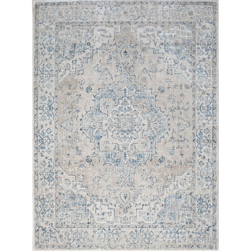 Noble GC_GEN7001 Ivory Area Rug, Rectangle 2' x 3'