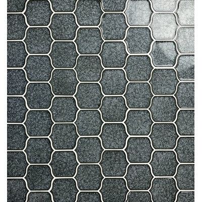 Classical Lantern Blue Ornate 12"" x 12"" Straight Edge Porcelain Mosaic Tile -  Abolos, WHSMNTARMO-GS