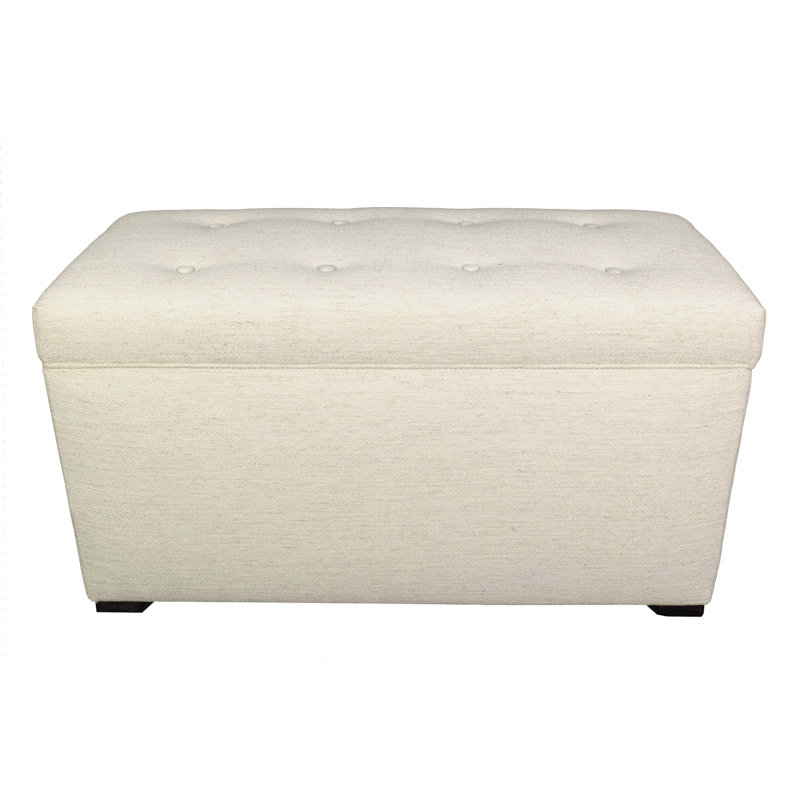 Banc de rangement rembourré Ayleen, Ivoire