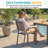 Abshire 5-Piece Outdoor Dining Set, 4-Person Outdoor Table and Chairs with Square HDPS Top & Weather-Resistant Metal Frame, All-Weather Patio Dining Set for Backyard, Deck, Garden