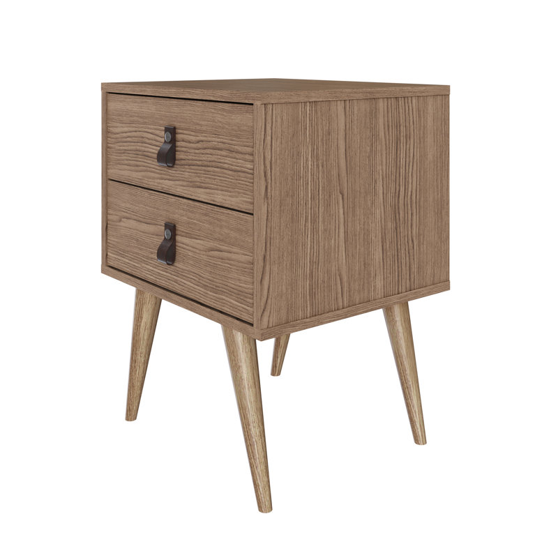  18" W 2-Drawer Nightstand, Brown