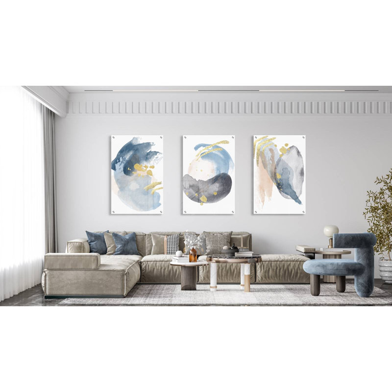 Aquarelle - ensemble de 3 reproductions sans cadre