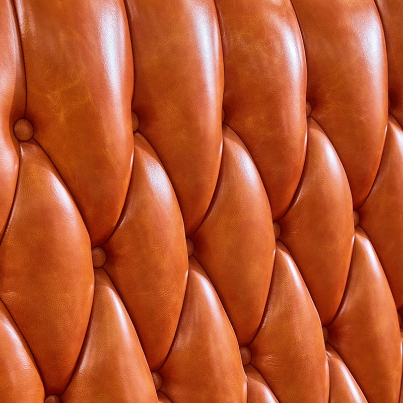 Fauteuil en cuir véritable capitonné European Luxury