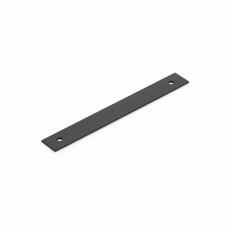 Pub House Pull Backplate, 6" H x 0.75" W, Matte Black