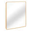 Miroir de salle de bain carré à cadre en métal doré 36 po x 36 po.