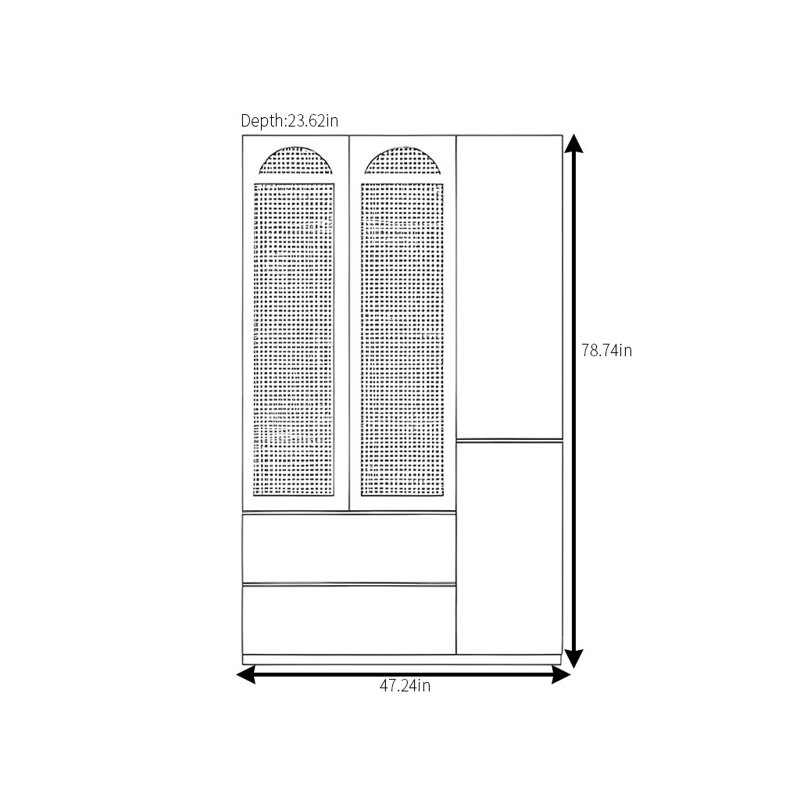 Retro Simple Modern Rattan Wardrobe