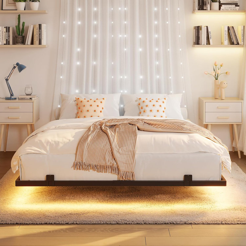 Base de lit robuste en acier 14 po, Grand lit
