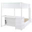 Lit superposé simple avec bureau blanc et rangement - Économiseur d'espace pour lit gigogne
