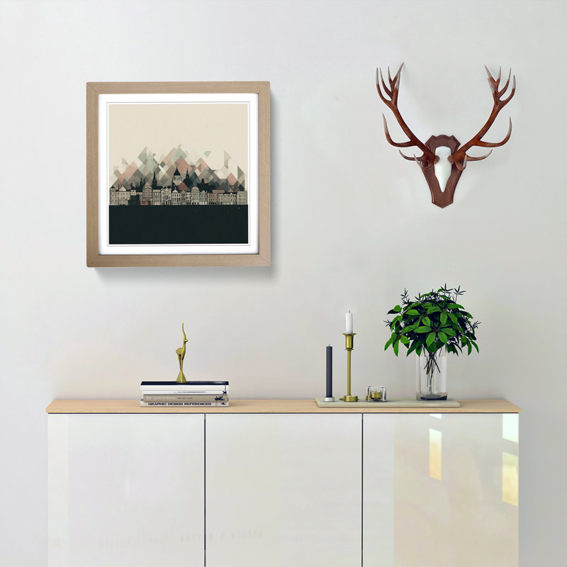 City Of Belfast Minimalism - Framed Print, Oak